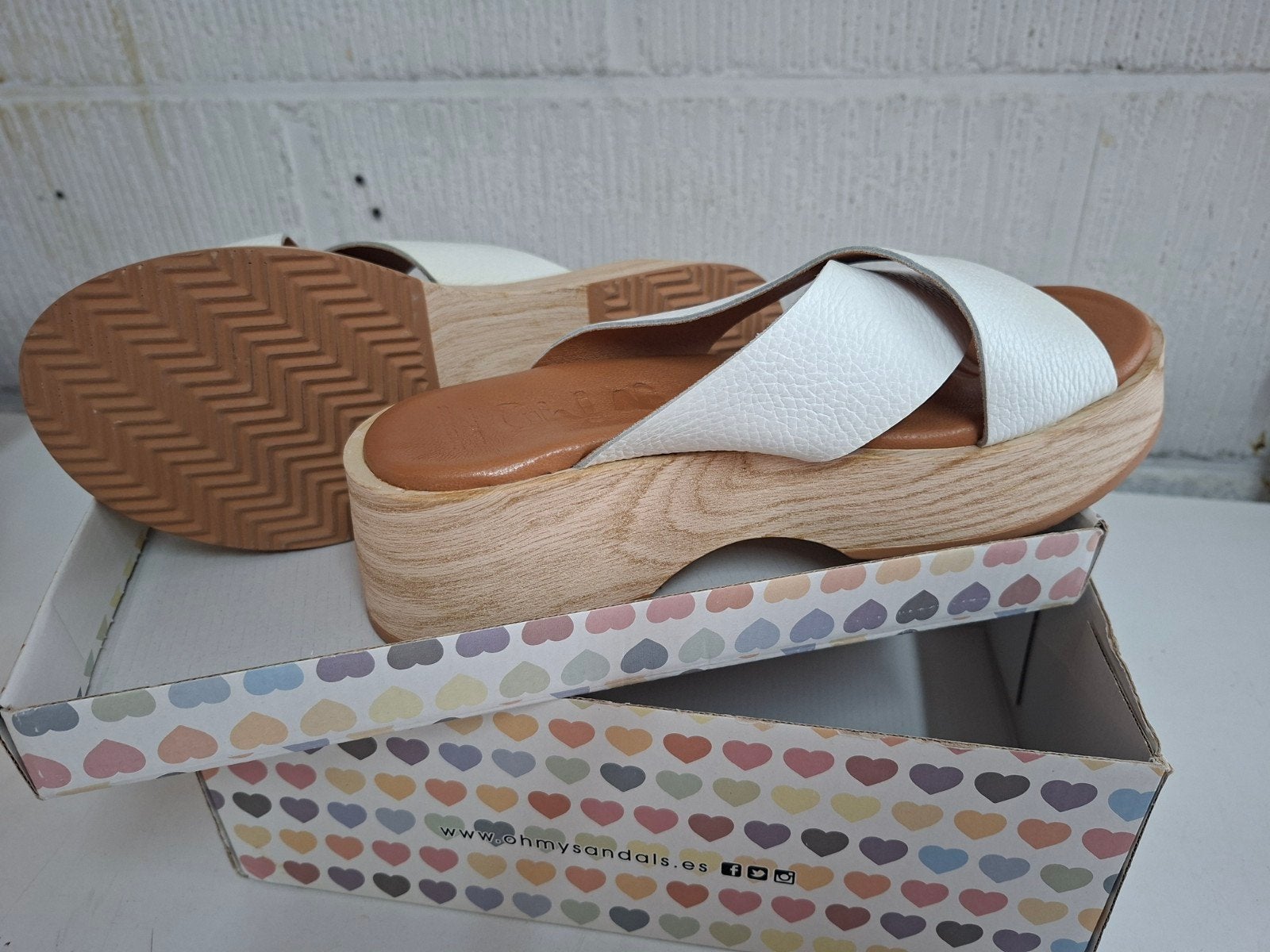 witte plateausandalen, Vêtements | Femmes, Chaussures, Comme neuf, Enlèvement, Blanc, Sandales et Mûles