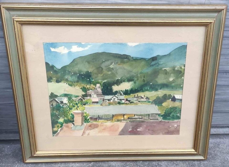 aquarelle signe Gustave camus, Antiquités & Art, Enlèvement ou Envoi