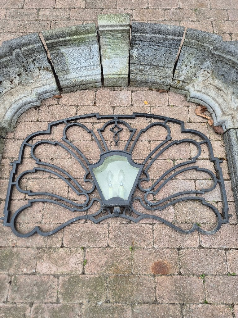 Monumentale voordeur hardsteen omlijsting bovenlicht 295x123, Ophalen, Zo goed als nieuw