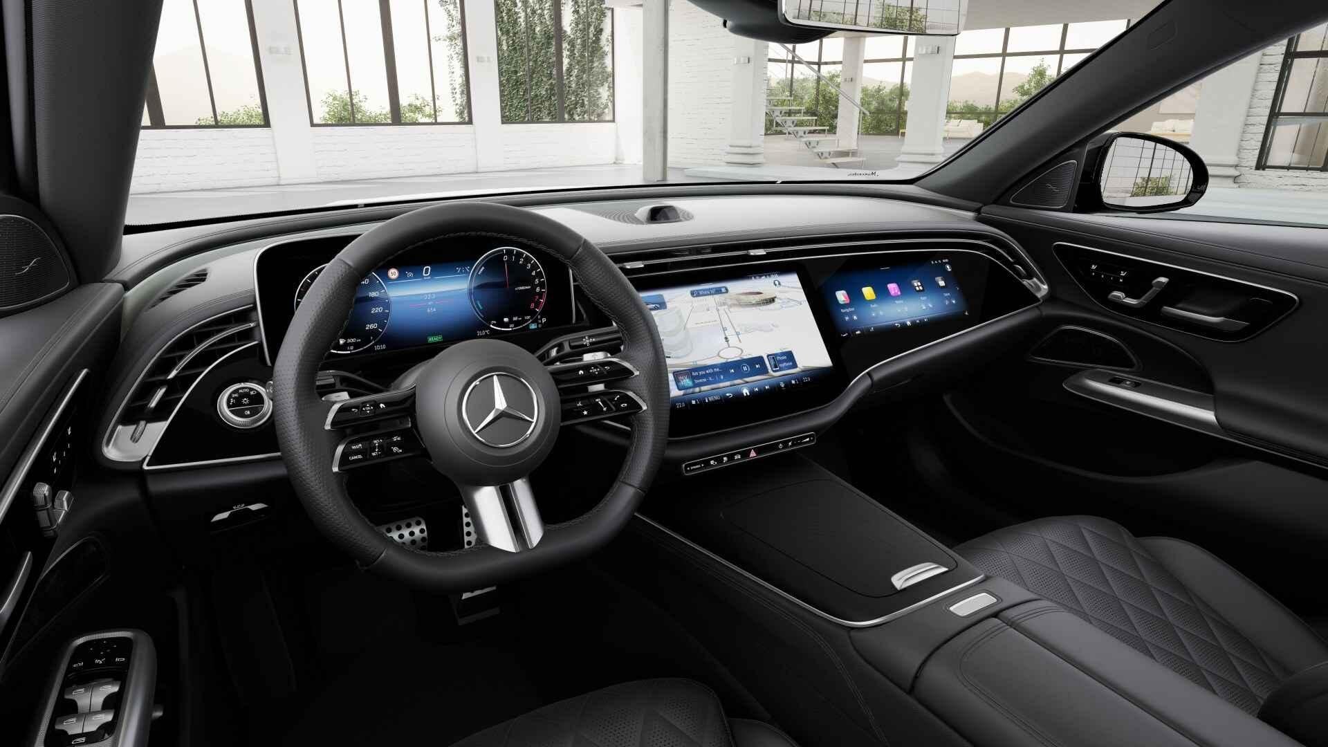 Mercedes-Benz E-klasse 400 e 4MATIC Berline AMG Line | Night, Auto's, Gebruikt, Zwart, Automatische klimaatregeling, Leder en Stof