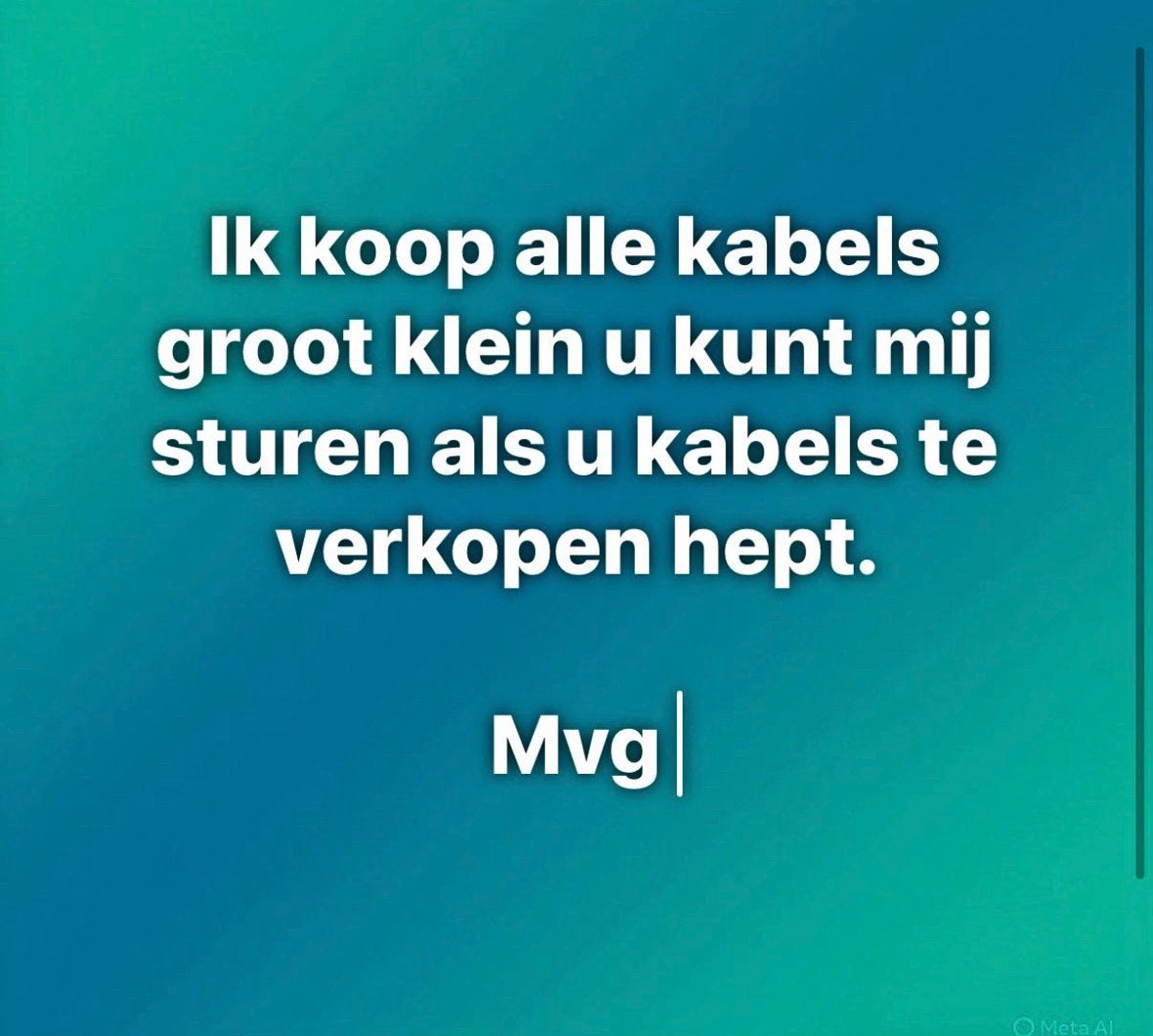 Kabels nodig