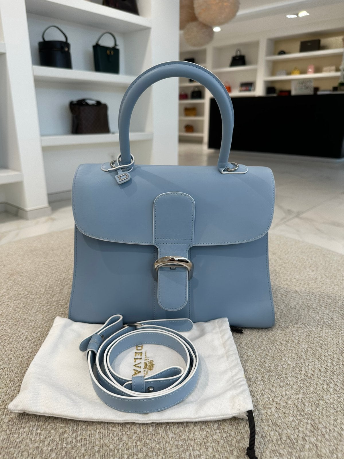 Delvaux Brillant MM Box Skyway, Ophalen, Zo goed als nieuw, Handtas