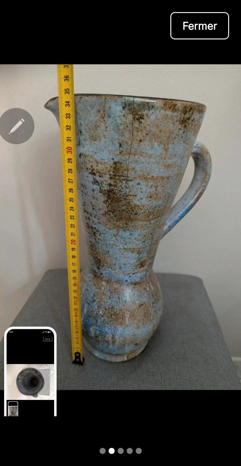 ceramique grande cruche de François Blin 1950 vintage, Antiek en Kunst, Ophalen of Verzenden