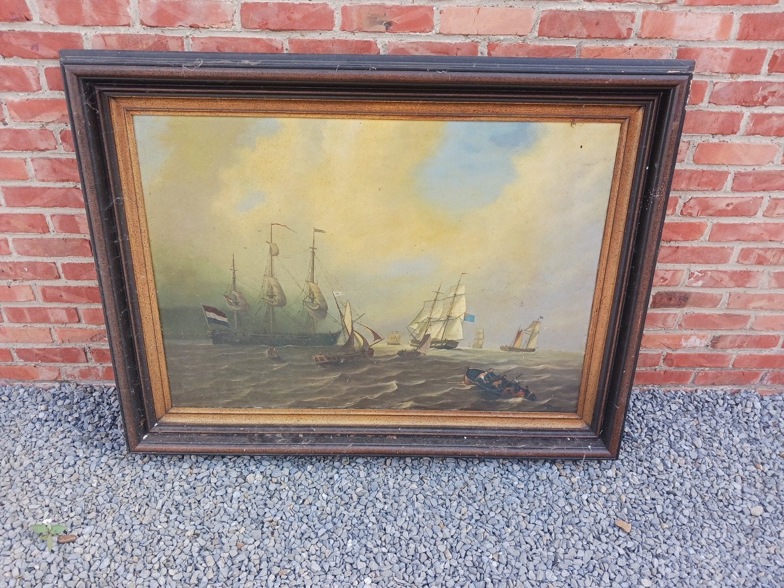 Groot schilderij van Dooms, Antiek en Kunst, Ophalen