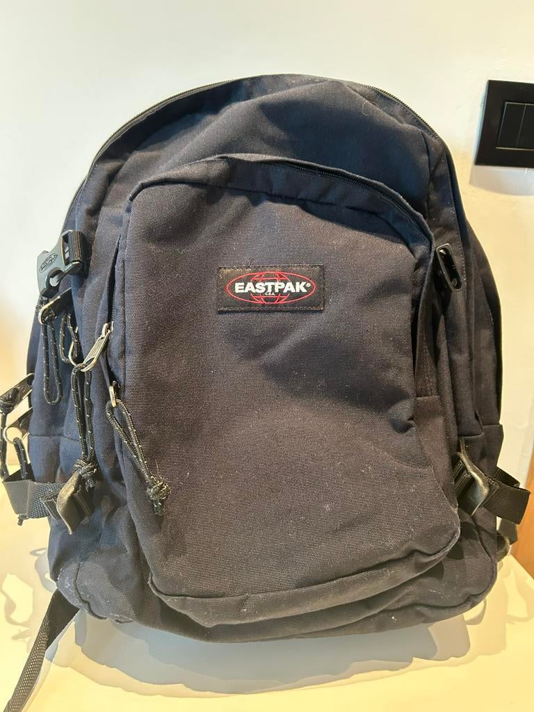 Eastpak rugzak 4 vaks donkerblauw, Blauw, Aktetas of Boekentas, Ophalen of Verzenden, Zo goed als nieuw