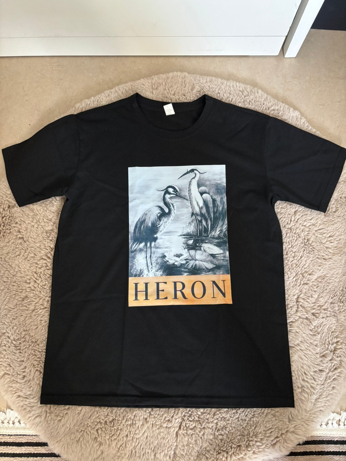 Heron T-shirt, Ophalen, Nieuw, Maat 48/50 (M), Zwart