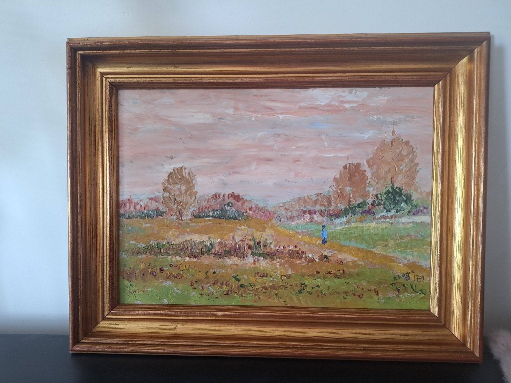 Superbe Tableau signé R.LOGIE., Antiquités & Art, Enlèvement ou Envoi, Signé, Paysage