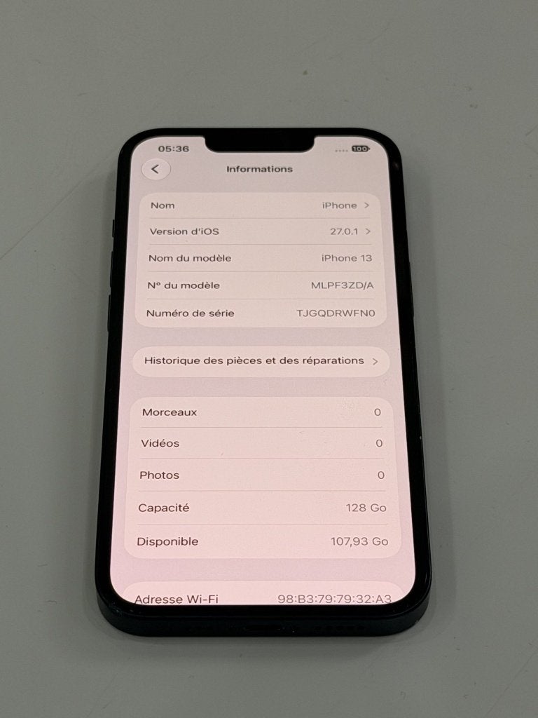 iPhone 13 - 128 Go | Batterie : 86%, Télécoms, Enlèvement, Comme neuf, Noir, IPhone 13