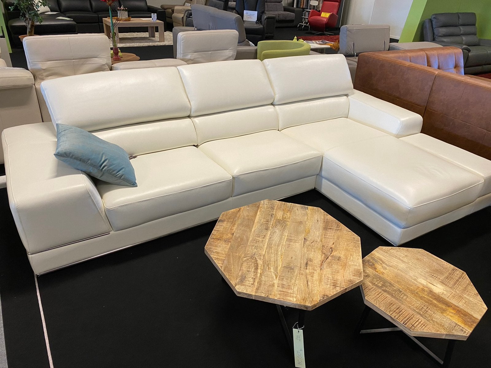 Zeer mooi wit lederen salon, Ophalen, Zo goed als nieuw, Leer, Modern design