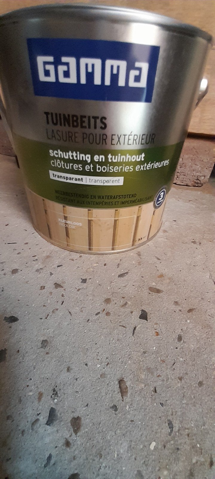 Tuinbeits transparant, Bricolage & Construction, Moins de 5 litres, Enlèvement, Comme neuf, Lasure