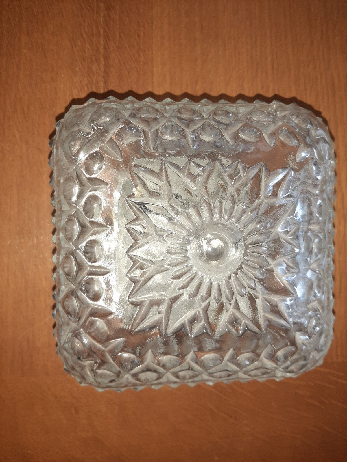 Vintage glazen plafondlamp retro plafonnière, Huis en Inrichting, Ophalen of Verzenden, Glas, Plafondlamp, Vintage