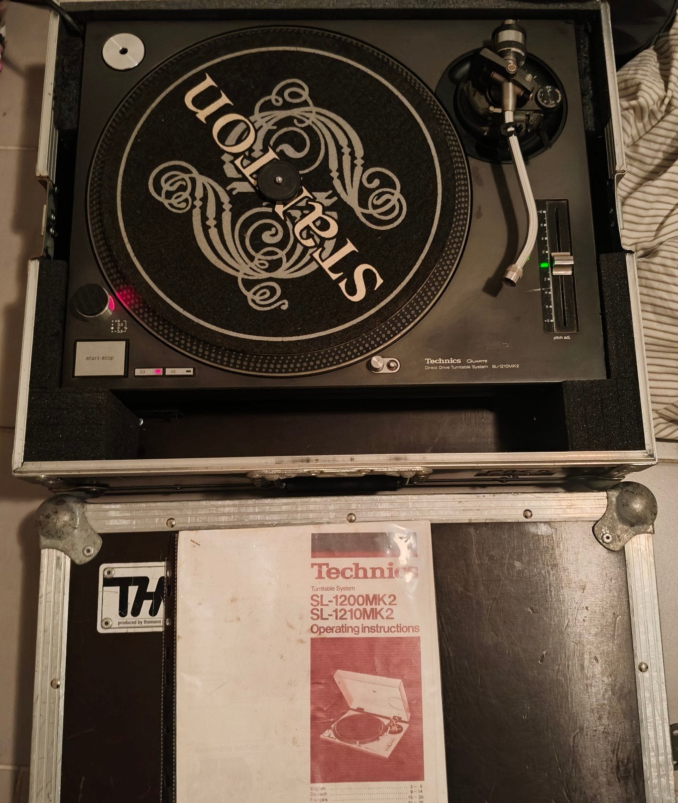 Technics SL-1210MK2 (Noire) + Flight Case Thomann + Manuel, Musique & Instruments, Enlèvement ou Envoi, Utilisé, Platine, Technics