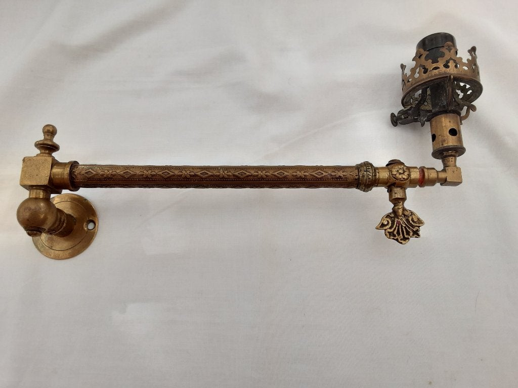 Oude bronzen gas armatuur, Antiek en Kunst, Antiek | Verlichting, Ophalen of Verzenden