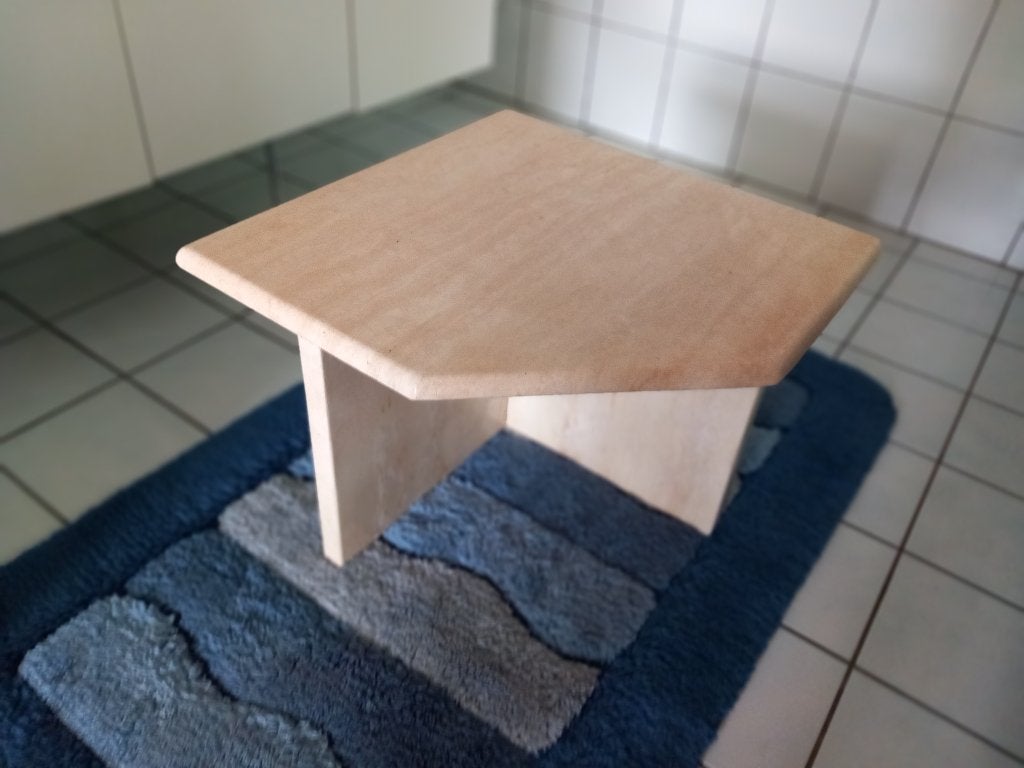 Travertin salontafel  / bijzettafel 50x50x39, Ophalen of Verzenden