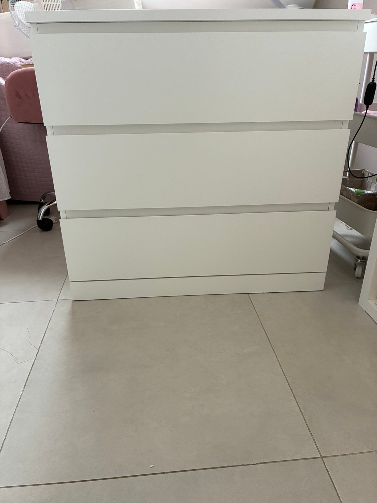 Commode IKEA MALM – 3 tiroirs – blanche, Enlèvement, Comme neuf