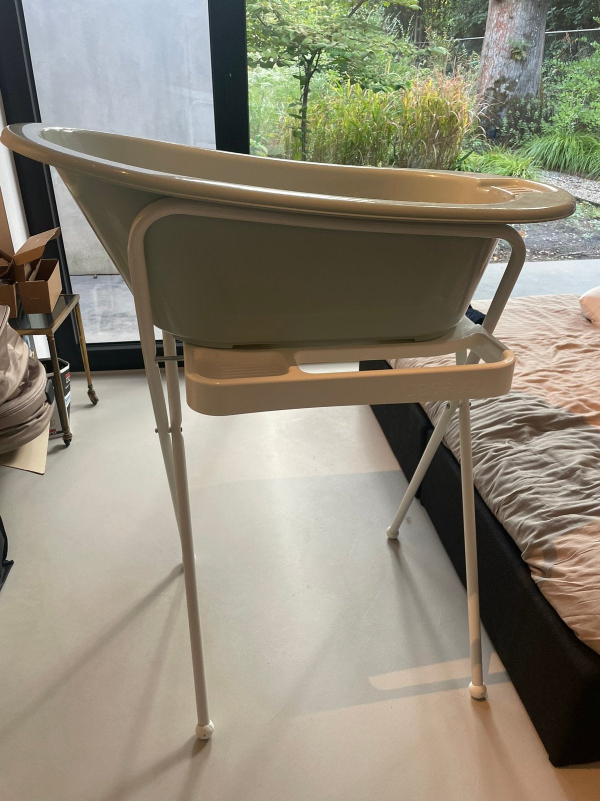 Baby badje mintgroen + witte staander Bébé-jou, Enlèvement, Utilisé, Baignoire, Bébé-jou