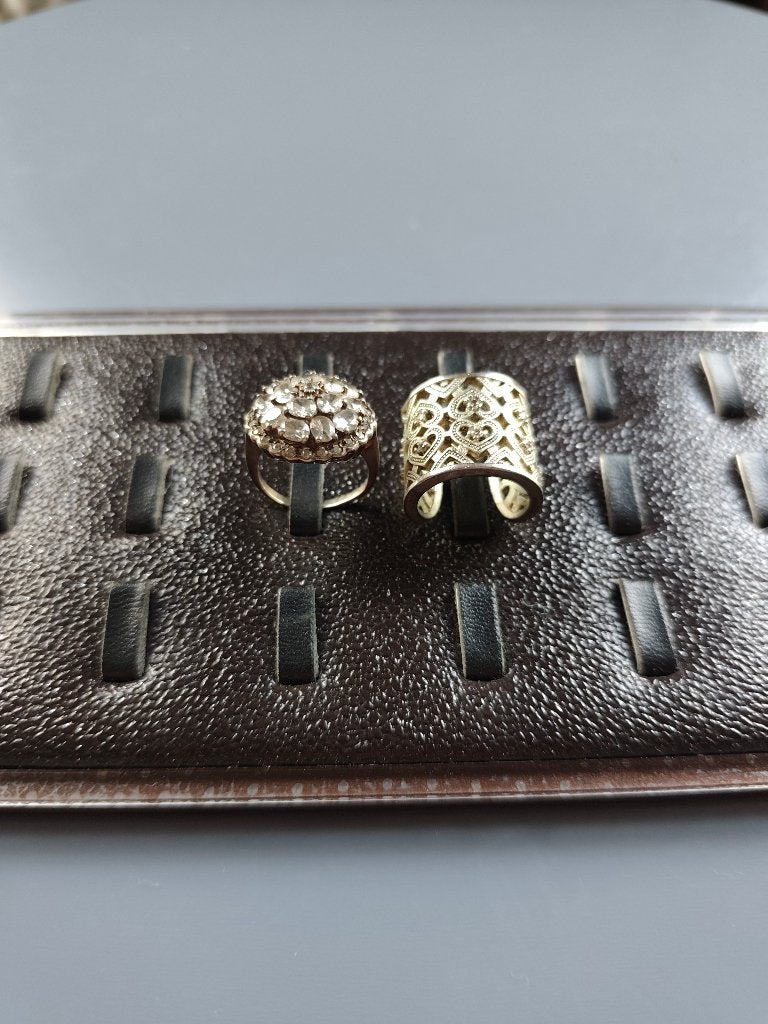 Lot 2 grosses bagues en Argent, Bijoux, Sacs & Beauté, Bagues, Enlèvement ou Envoi, Argent, Argent