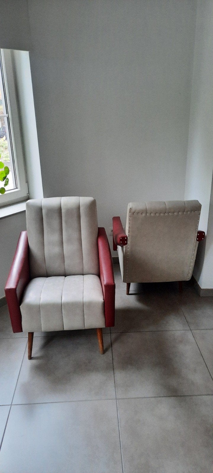 2x vintage relaxzetels / fauteuils (jaren '50/'60), Ophalen, Gebruikt