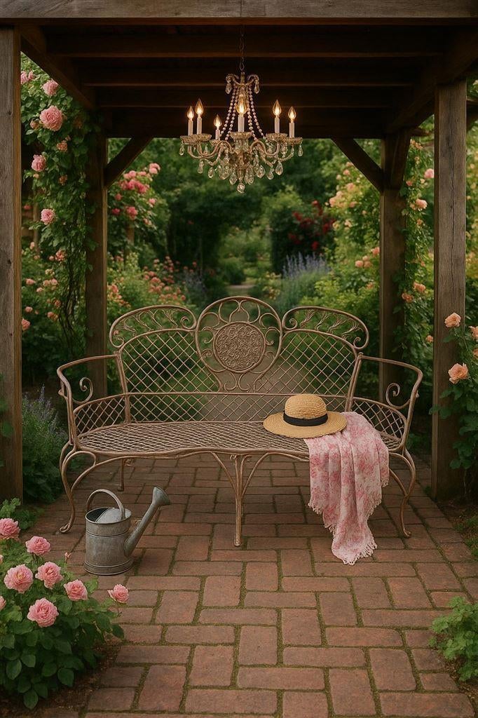 tuinbank rustiek bruin , tuinbank , aanbieding, Tuin en Terras, Ophalen of Verzenden, Nieuw, Metaal