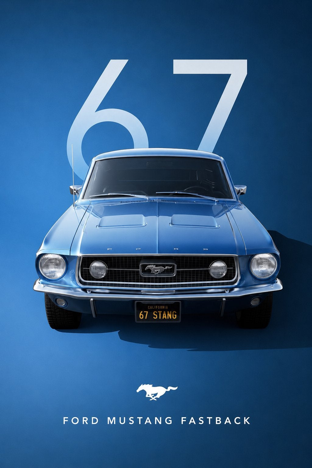 Metalen reclamebord Ford Mustang 67 - retro vintage mancave, Verzamelen, Ophalen of Verzenden, Nieuw, Reclamebord
