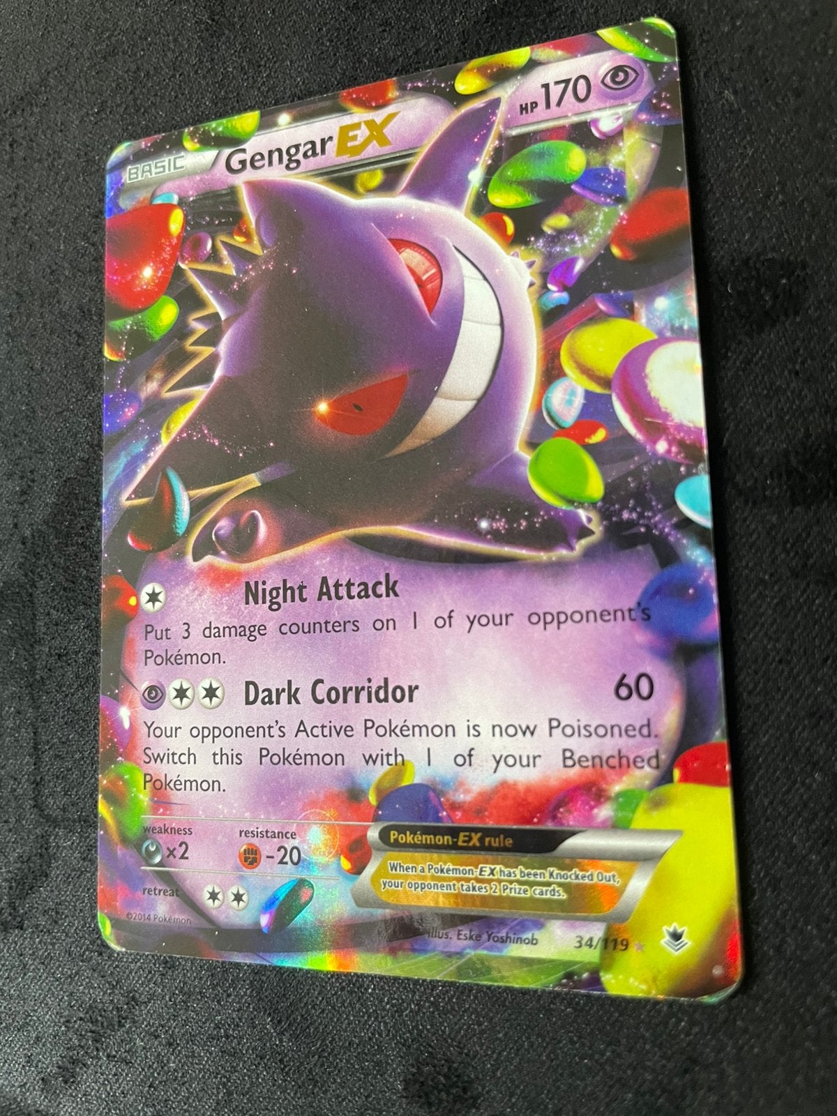 Pokemon kaart gengar ex phf 34 LP, Ophalen of Verzenden, Gebruikt