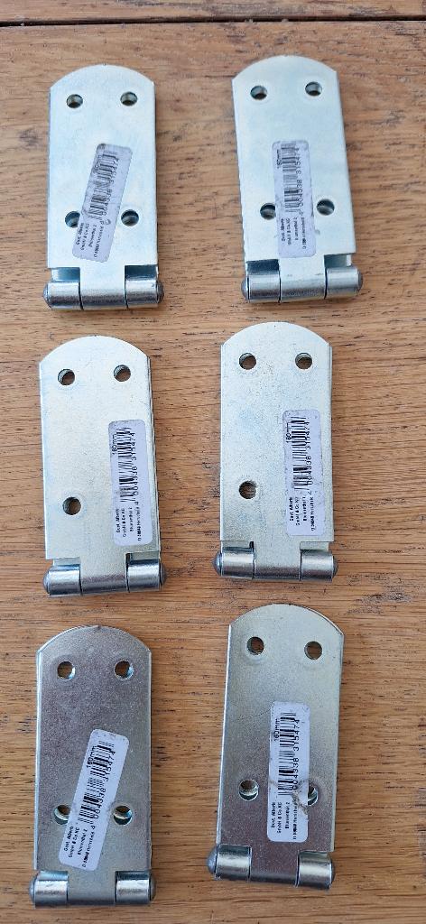 Lot de 6 charnières métal, Bricolage & Construction, Quincaillerie & Fixations, Enlèvement, Neuf, 100 à 250 mm, Autres types