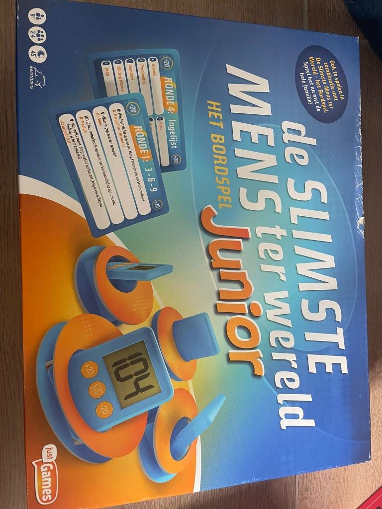 De slimste mens ter wereld junior, Hobby en Vrije tijd, Een of twee spelers, Ophalen, Zo goed als nieuw, Just Games