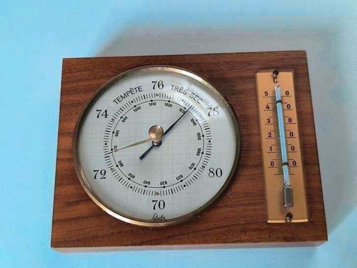 Vintage Scholz barometer en thermometer, Ophalen of Verzenden, Barometer