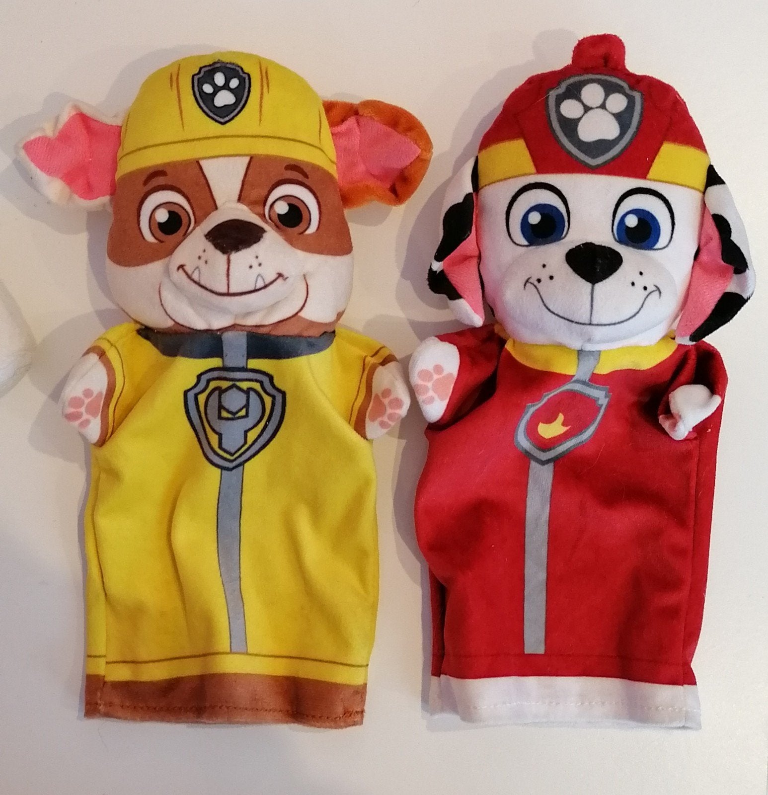 Handpoppen Paw Patrol Marshall en Rubble, Paw Patrol, Ophalen, Zo goed als nieuw