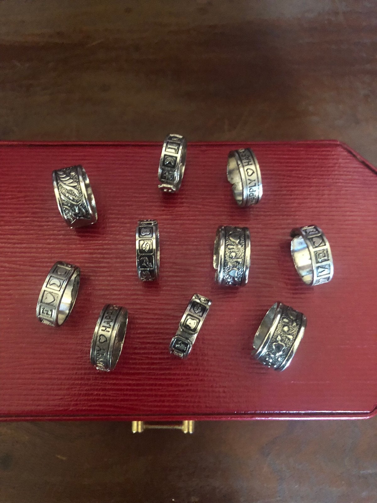 Rings with diffrent motives 10 pcs  for 15€, Bijoux, Sacs & Beauté, Enlèvement ou Envoi, Comme neuf, Argent