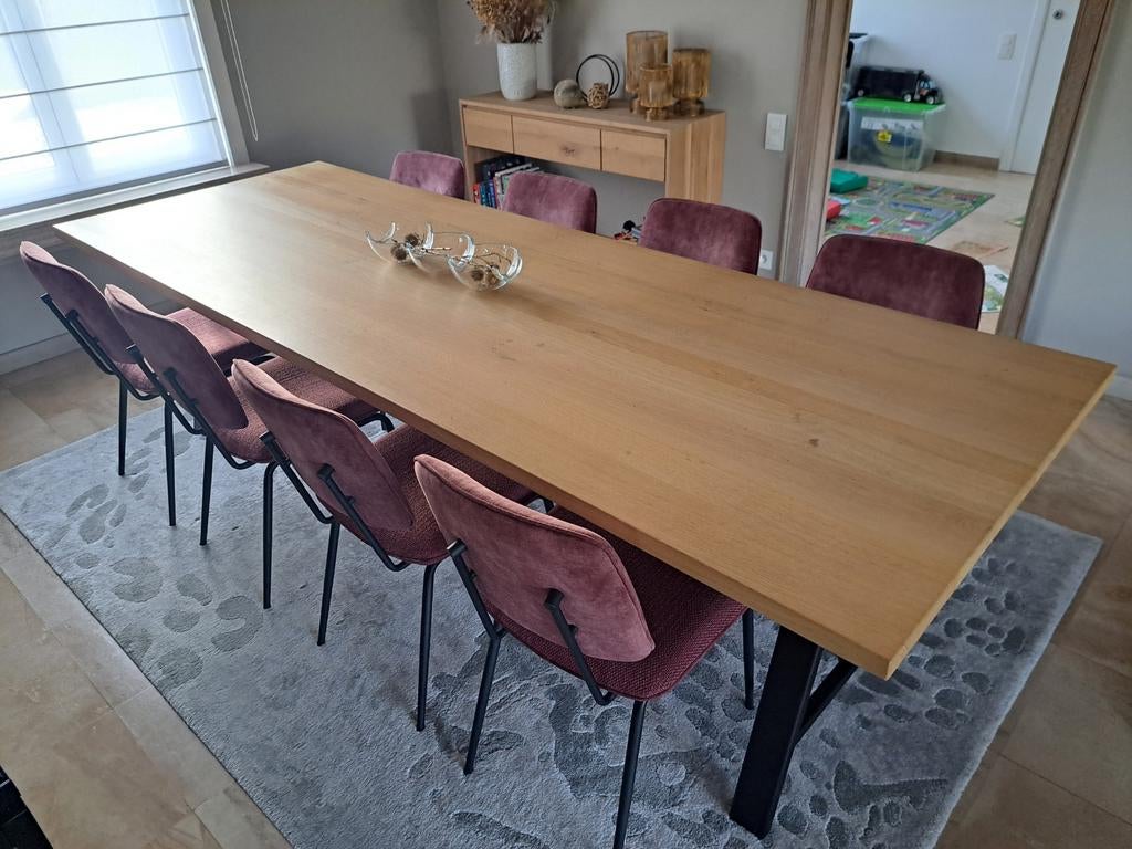 Eettafel 280 x 99 massieve eik, Huis en Inrichting, Tafels | Eettafels, Ophalen
