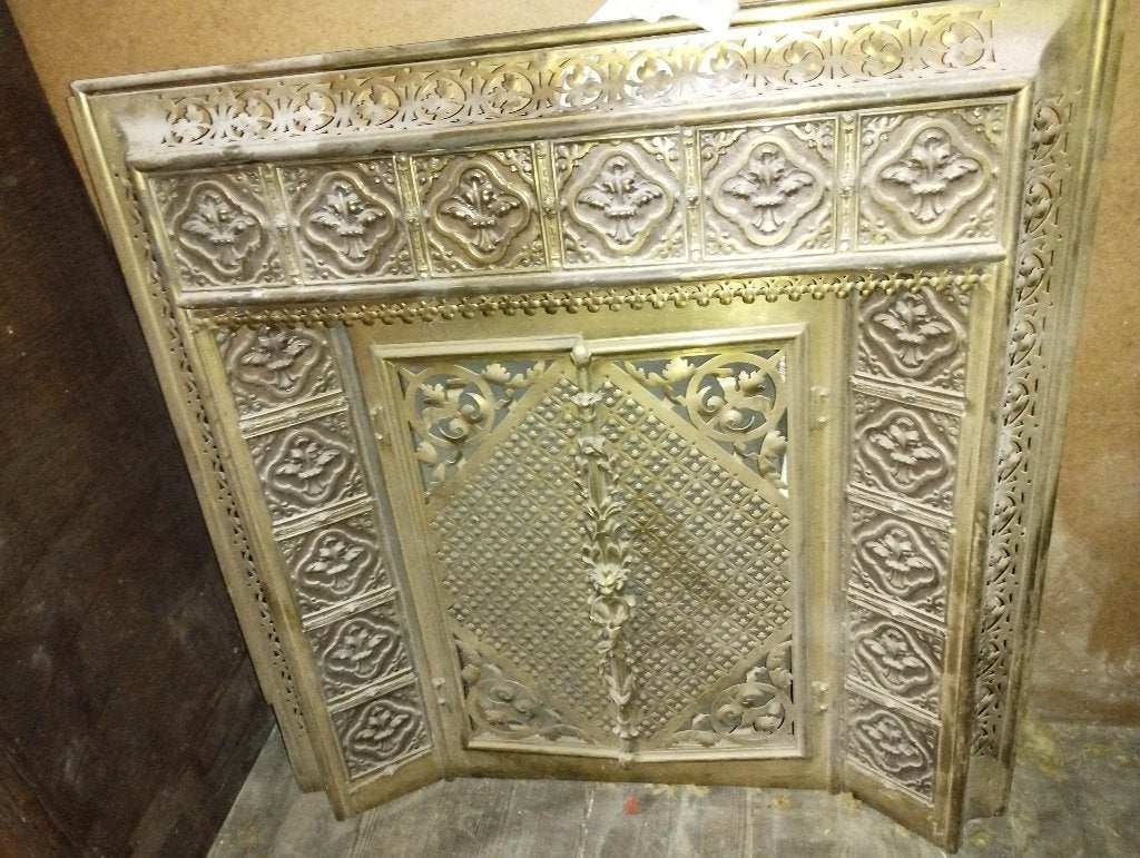 grille de cheminée en cuivre, Huis en Inrichting, Haarden, Ophalen, Zo goed als nieuw, Houthaard