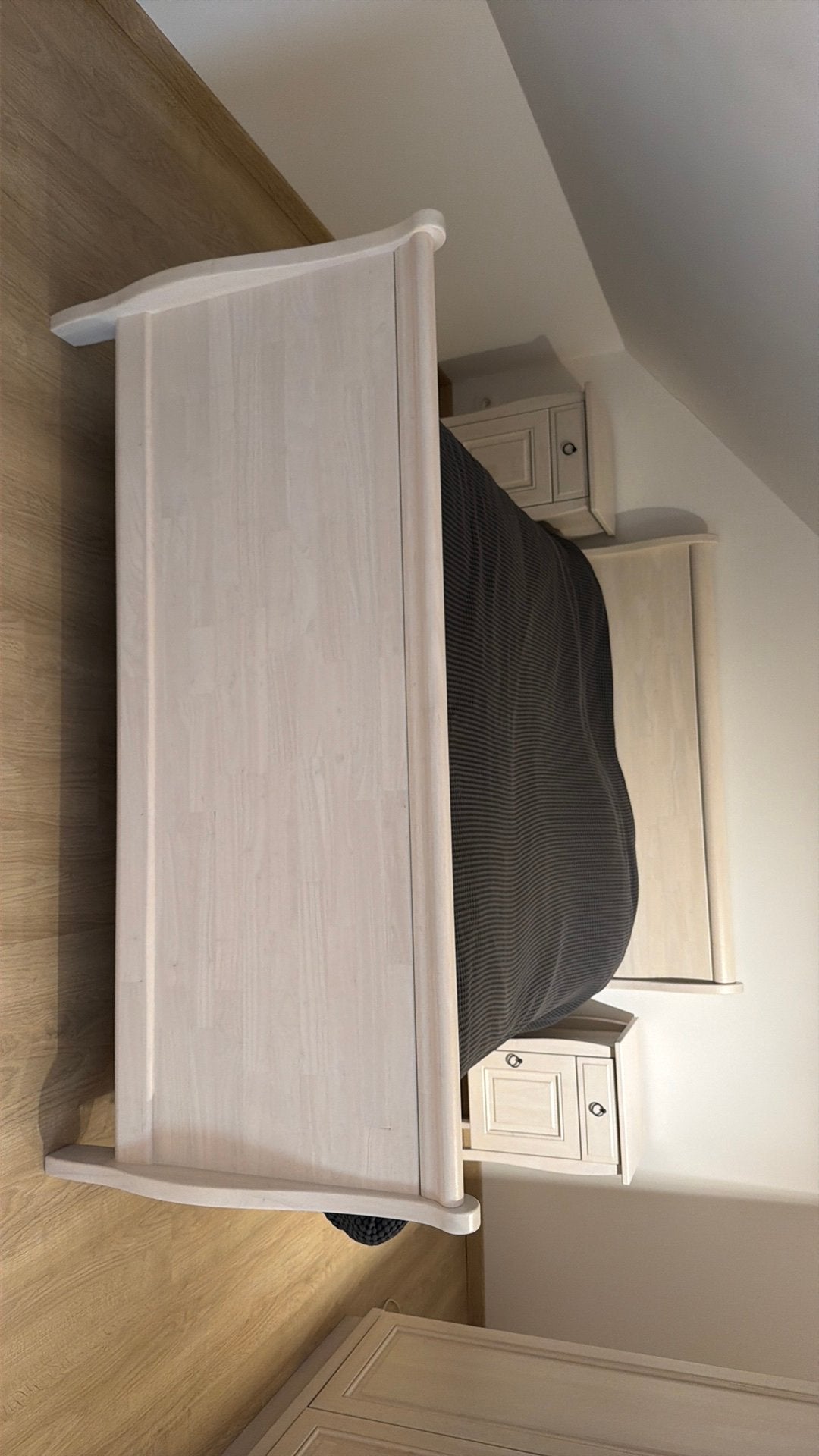 Mooie en degelijke eiken slaapkamer in white wash te koop, Huis en Inrichting, Slaapkamer | Complete slaapkamers, Ophalen, Zo goed als nieuw