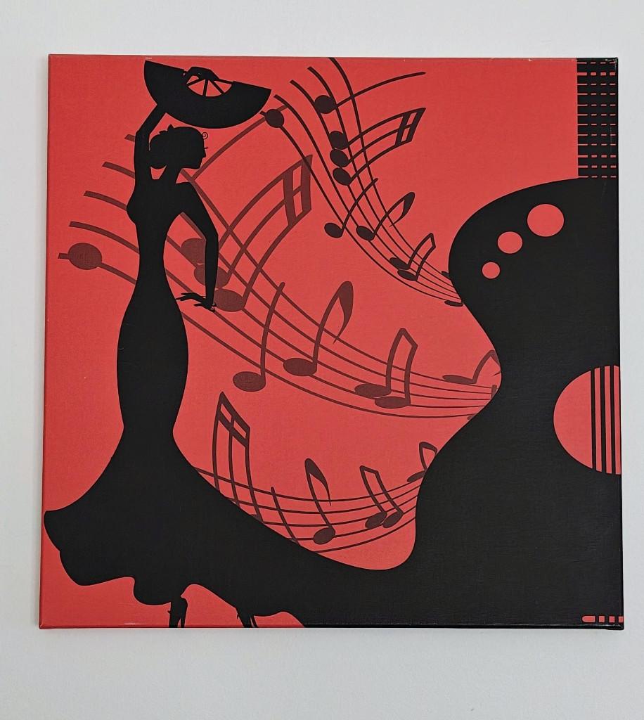 Tableau déco musique, Huis en Inrichting, Woonaccessoires | Wanddecoraties, Ophalen, Gebruikt, Schilderij, Rood