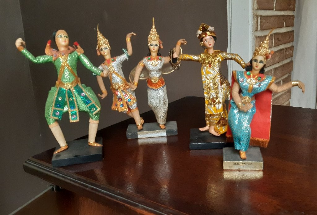 5 Vintage Thaise Danspoppen - M.R. Dolls, Enlèvement, Utilisé