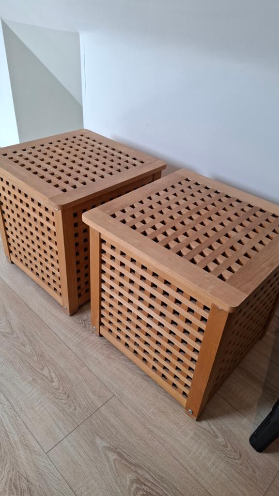 Acacia houten bijzettafeltjes 50x50 van Ikea, Enlèvement