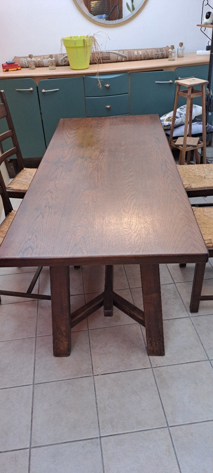 table chêne salle à manger, Maison & Meubles, Enlèvement, Chêne