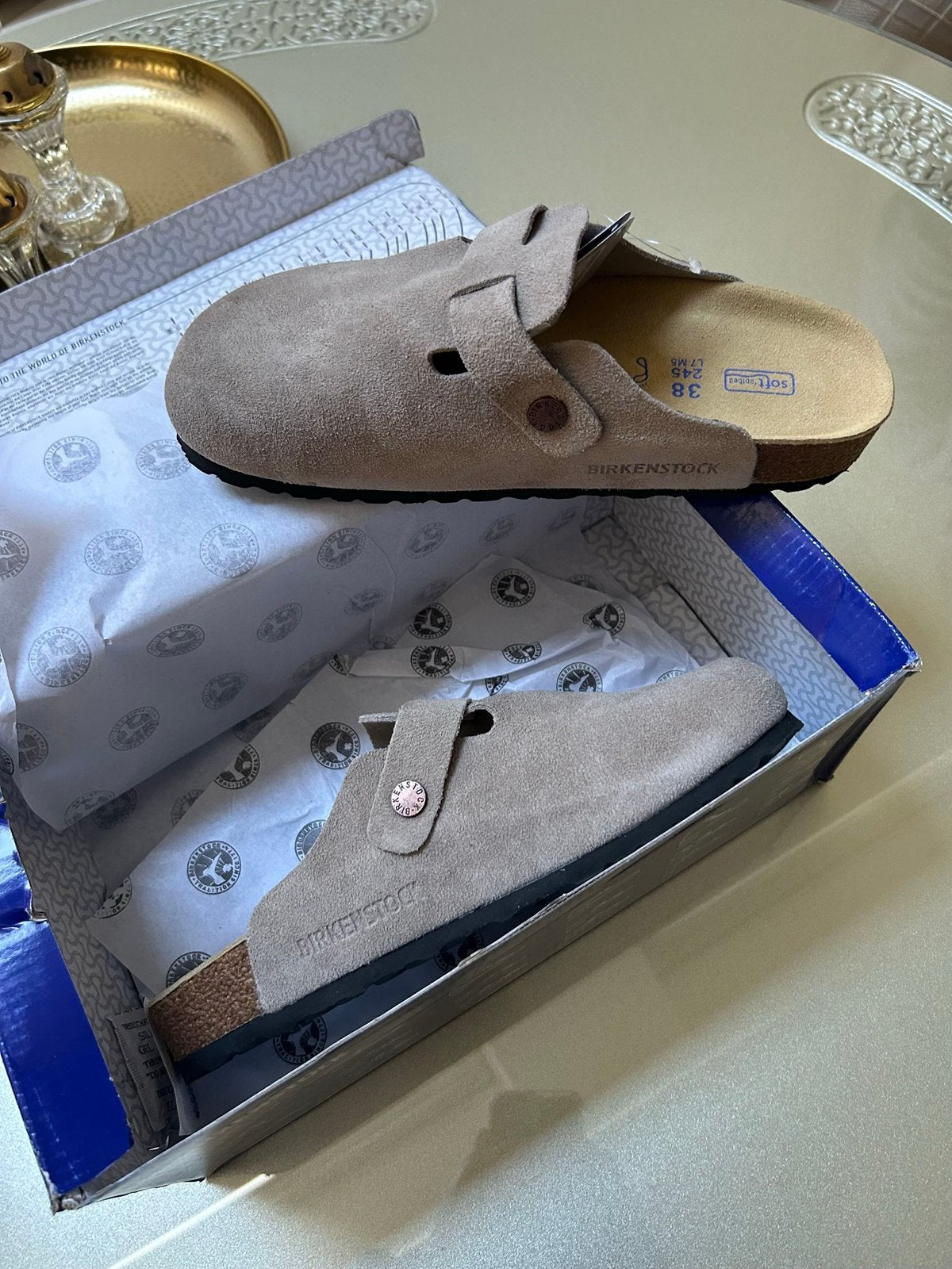 Birckenstock boston grijs, Kleding | Heren, Ophalen of Verzenden, Zo goed als nieuw