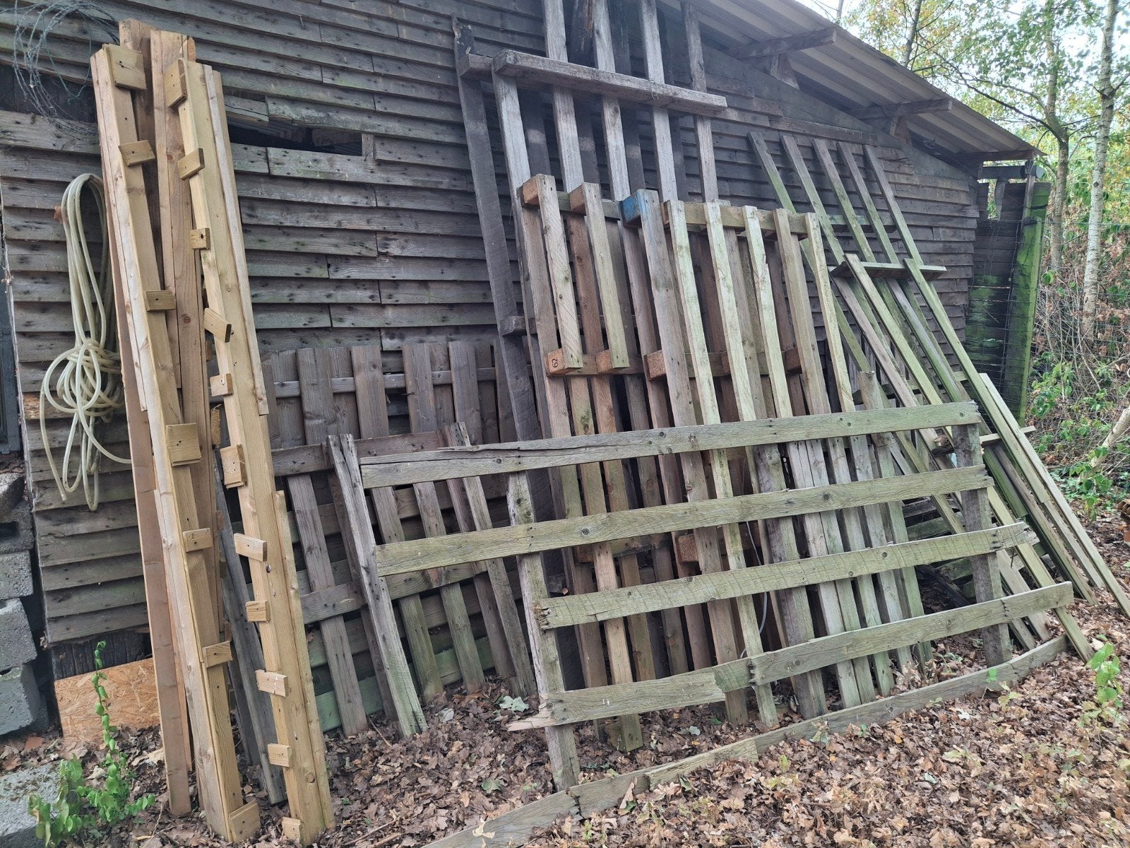 Étagères à palettes et palettes pour bois de chauffage, Enlèvement