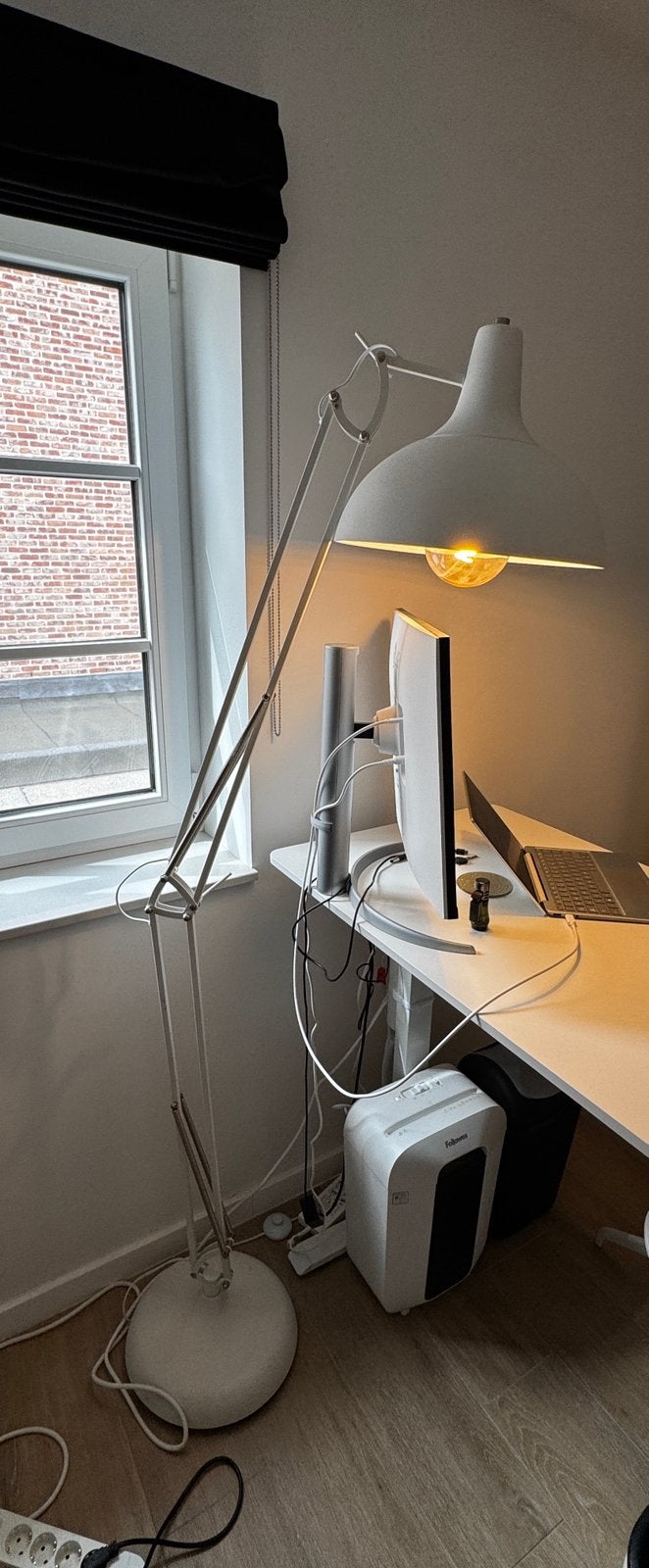 Staande bureau lamp, Huis en Inrichting, Lampen | Vloerlampen, Ophalen, Gebruikt, E27 (groot), Metaal