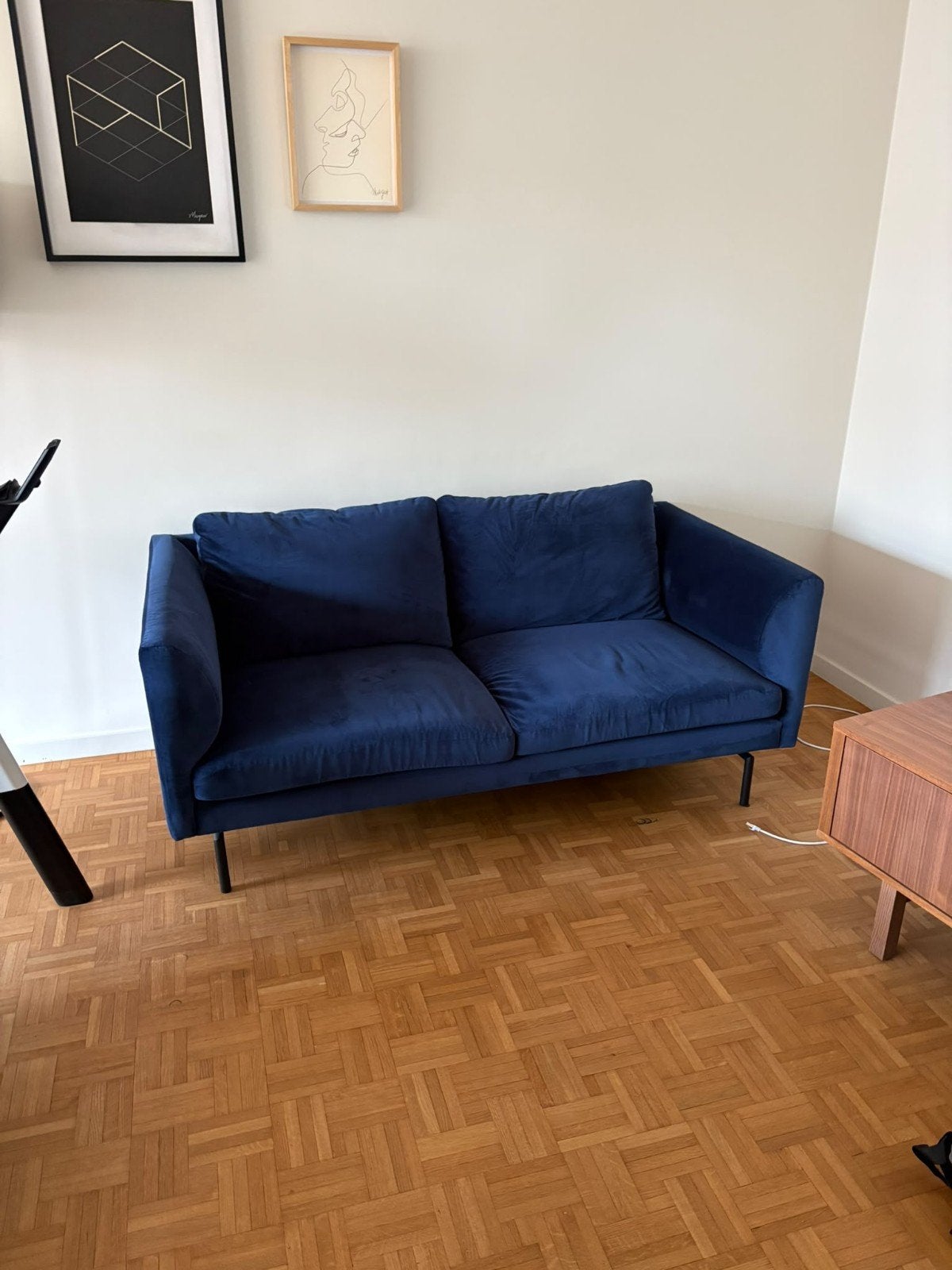 Fauteuils Leen Bakker Airy velour bleu, Enlèvement