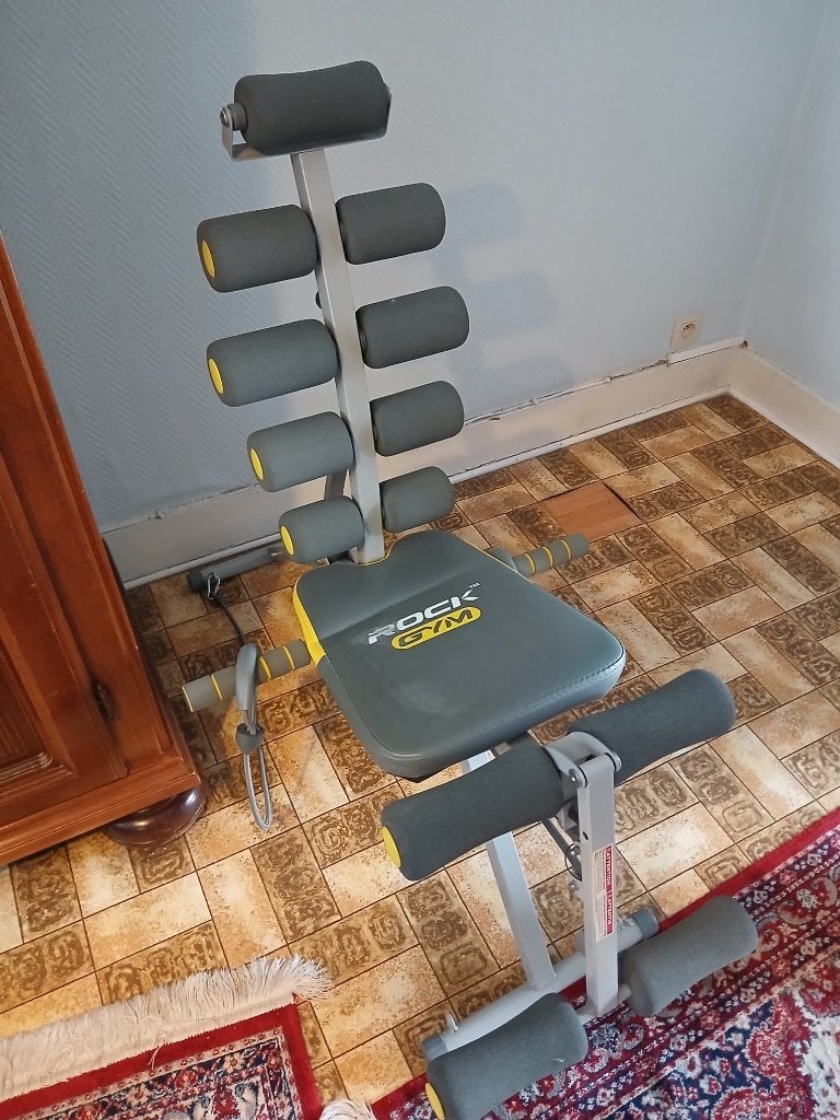 Banc de musculation/ fitness Rock Gym 6 en 1, Sports & Fitness, Comme neuf, Enlèvement, Autres types, Métal