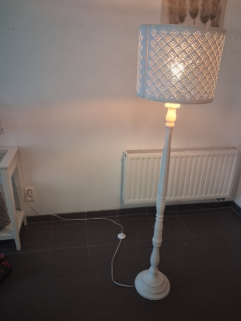 Staan lamp + wit kap van ikea, Neuf, Campagnard, Bois, Enlèvement