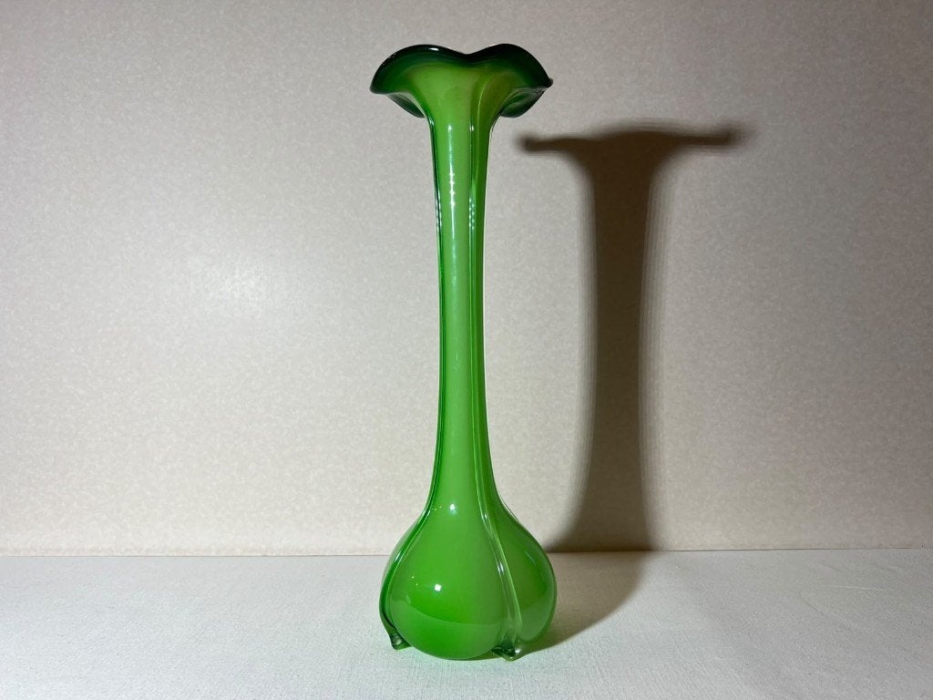 Vintage mid-century vaas - groen, Antiek en Kunst, Ophalen