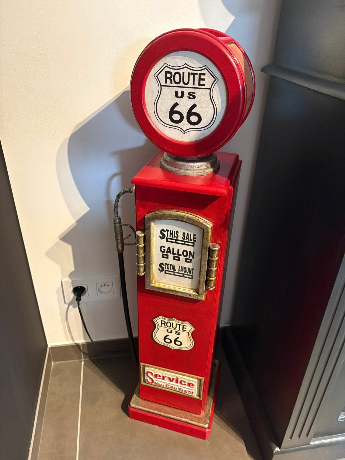 Route 66 heldere brandstofpomp met opslag, Ophalen, Zo goed als nieuw, Vintage