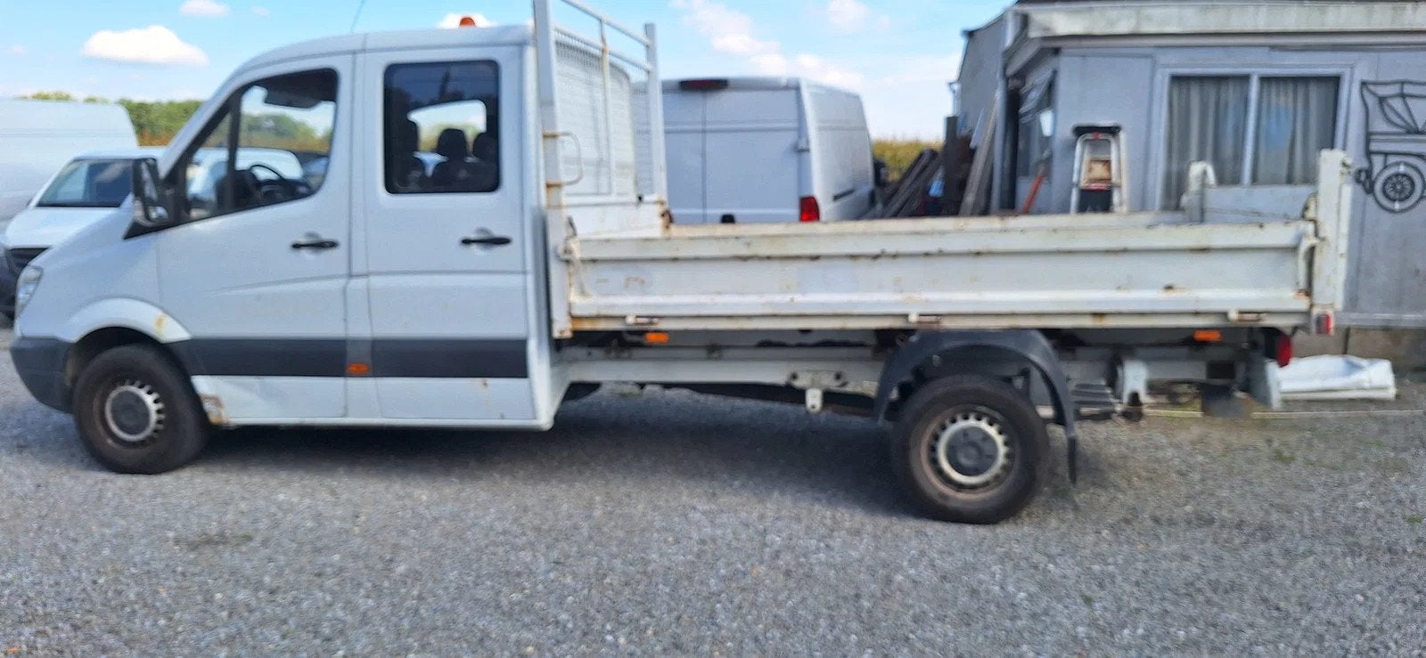 Mercedes-Benz Sprinter Dubbel cab 7 plaatsen open laadbak 3m, Euro 5, Gebruikt, Elektrische ramen, 2000 kg