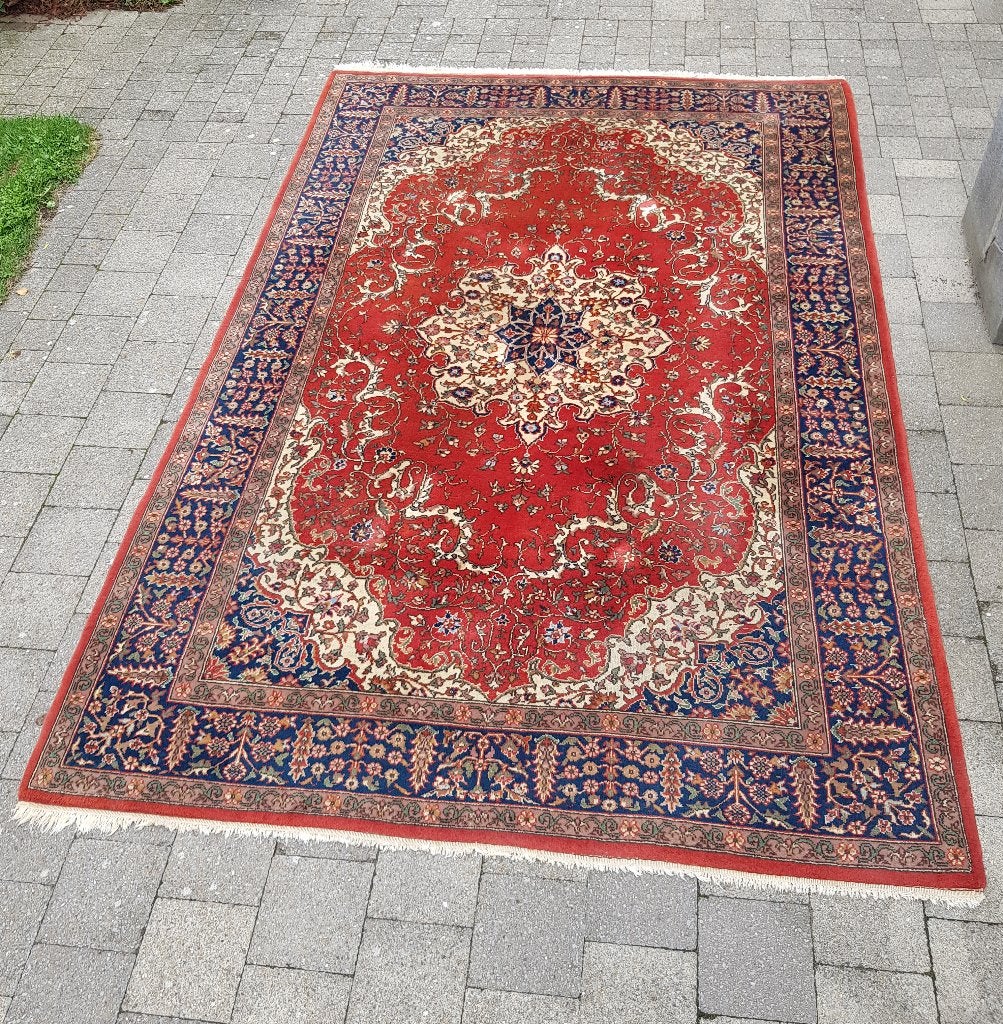 Handgeknoopt Perzisch Tabriz tapijt 308x203 cm + certificaat, Ophalen, Gebruikt, 200 cm of meer, 200 cm of meer