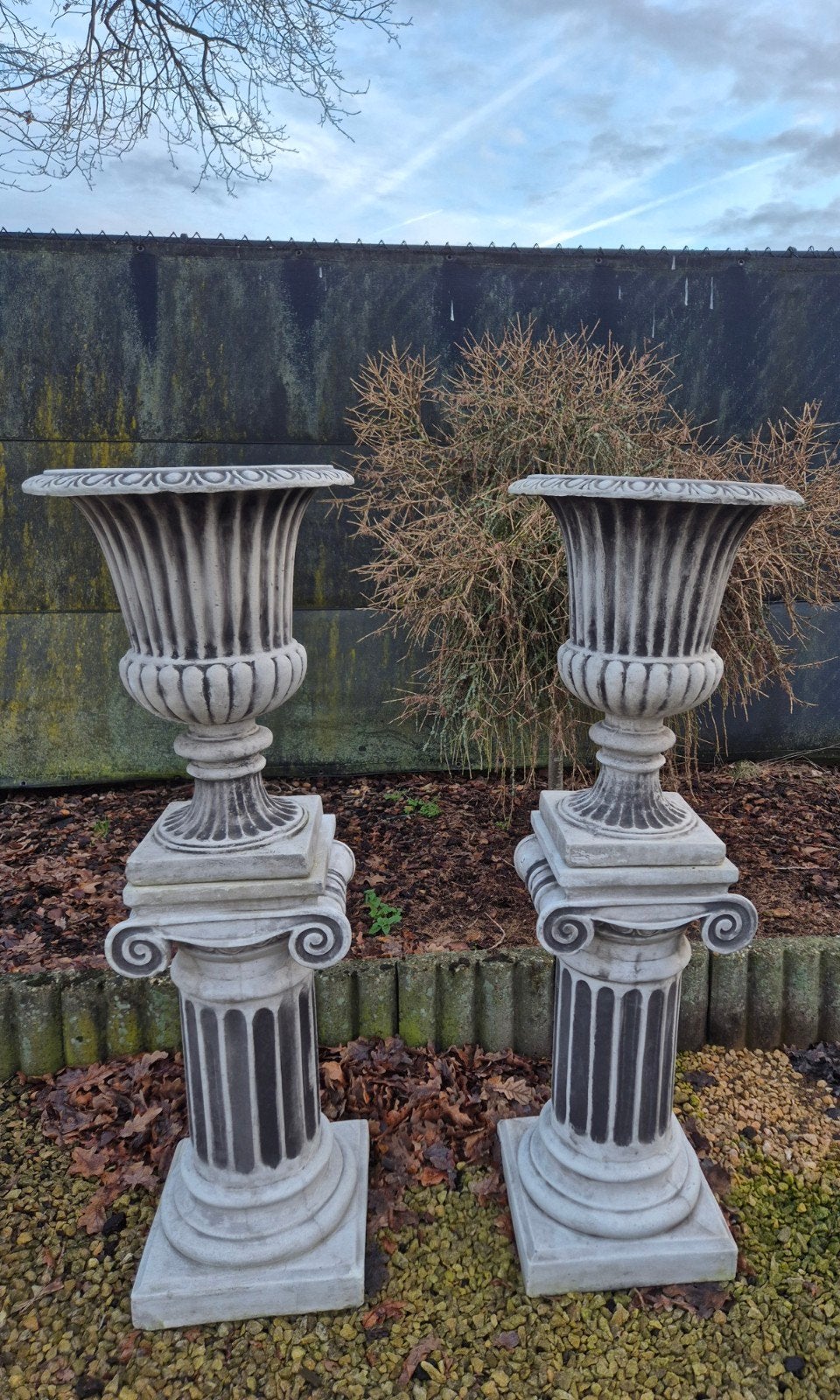 Beton bloempotten met zuilen, Enlèvement, Neuf, Béton