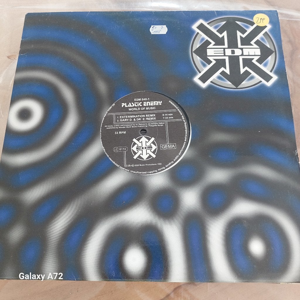 plastic enemy world of music 12 inch maxi, CD & DVD, Vinyles | Dance & House, 12 pouces, Trance, Enlèvement ou Envoi, Utilisé