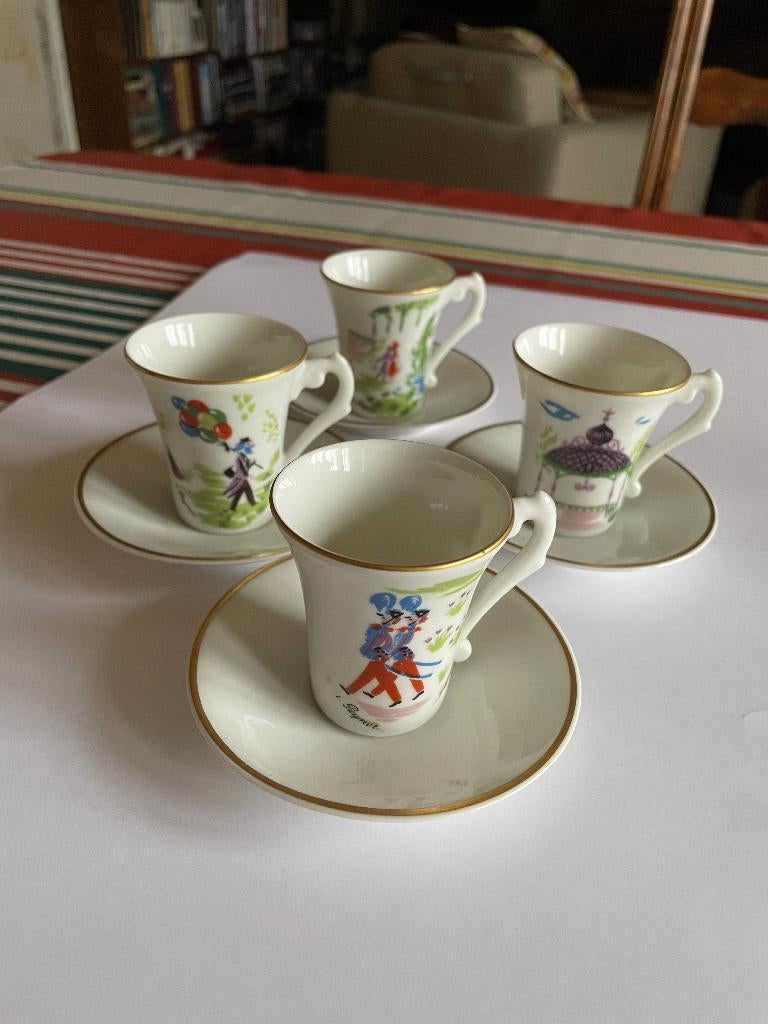 Service à café Limoges, signé PEYNET, très bon état, Verzamelen, Ophalen of Verzenden, Zo goed als nieuw, Porselein